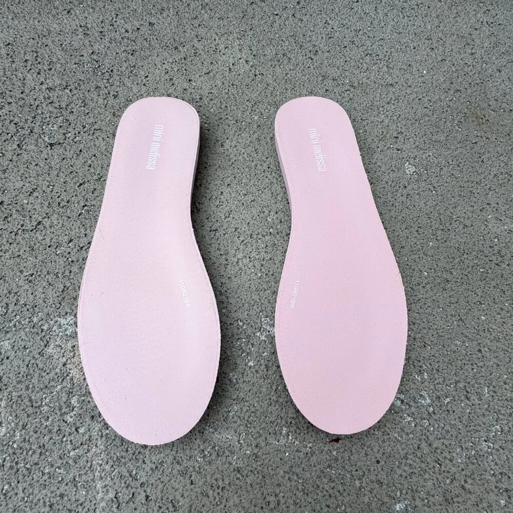 MINI MELISSA Glitter Slip On Shoes Girls 1 Jelly Pop Sneakers Pink Jelly Shoe - Picture 10 of 11